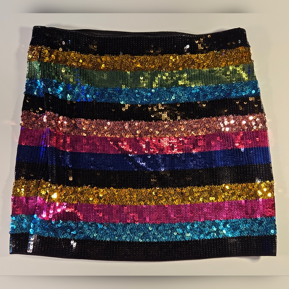 Express sequin sparkling mini skirt size small petite